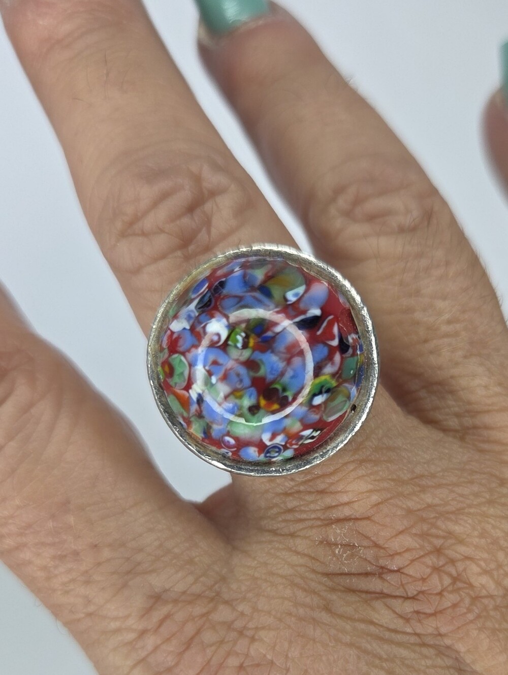 Multicolor Glass Dome Statement Ring - Women Jewelry